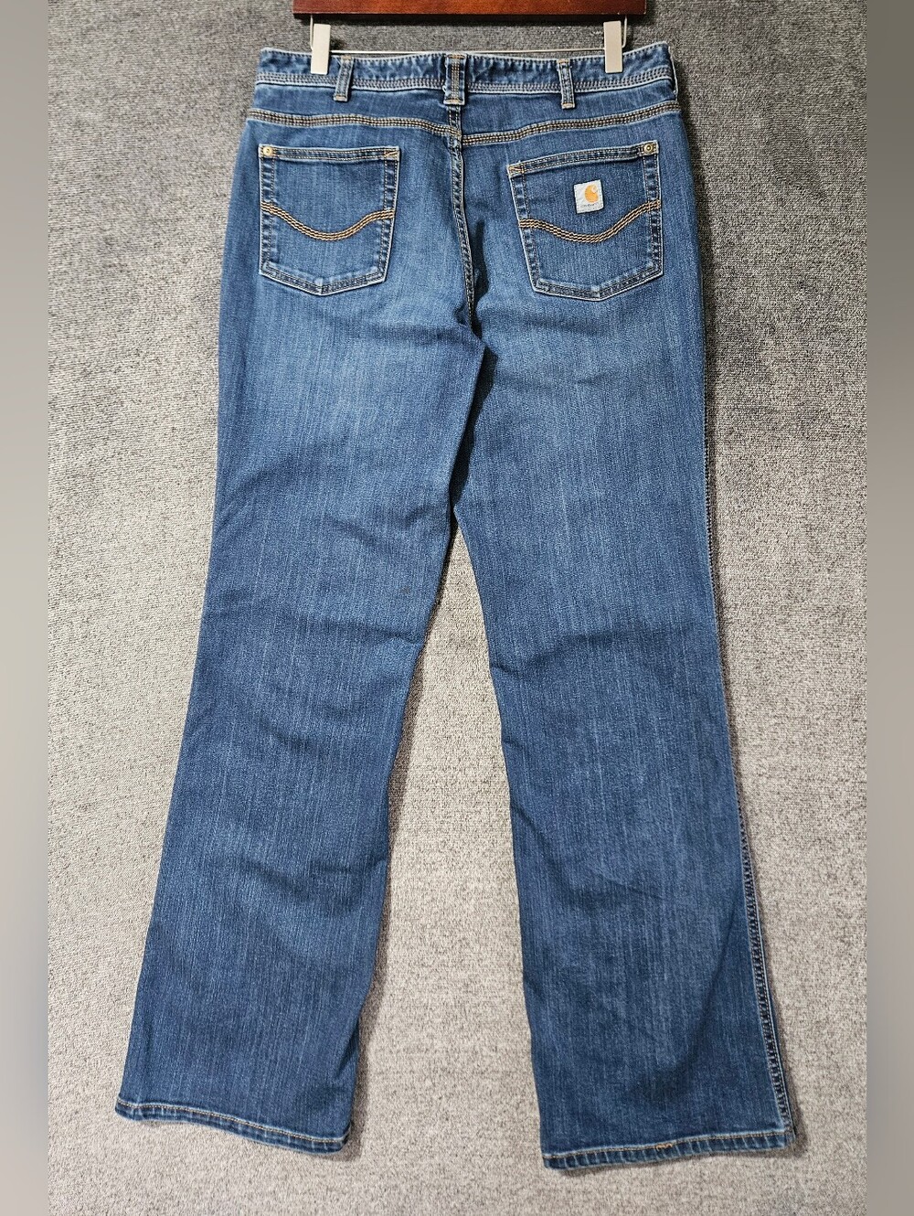CARHARTT Relaxed Fit Mid-high Straight Leg Classic Five-pocket Size 12Tall Jeans - Picture 2 of 9